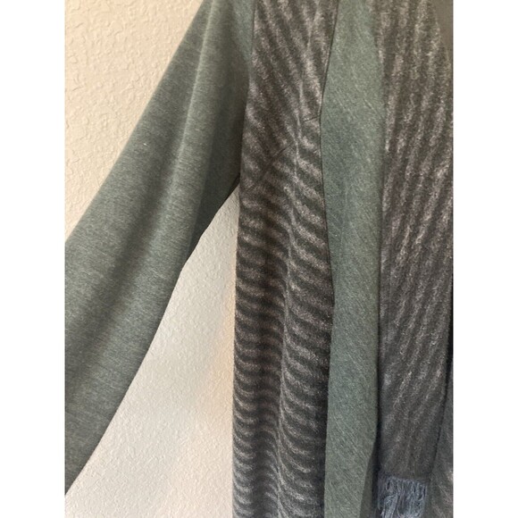 Anthropologie Saturday Sunday Elise Cardigan Green Gray Stripe Size Small - Picture 3 of 10